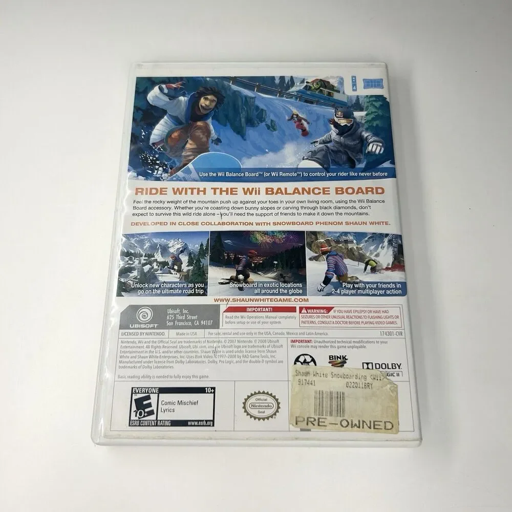 Shaun White Snowboarding: Road Trip Nintendo Wii Complete TESTED